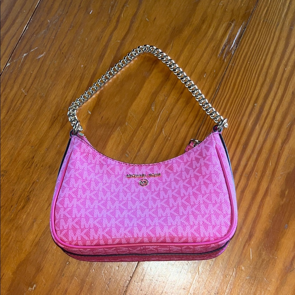 Michael Kors Pink Shoulder Bag with Gold Chain